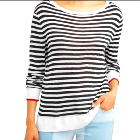 Ev1 Striped Long Sleeve Top Nwt - Picture 1 of 13